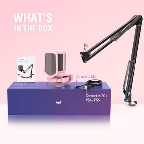 FIFINE A6T Pink USB Microphone Kit image