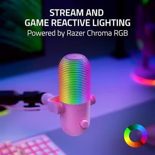 Razer Seiren V3 Chroma RGB USB Microphone Quartz Pink image