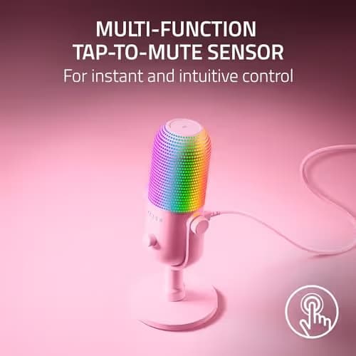 Razer Seiren V3 Chroma RGB USB Microphone Quartz Pink image