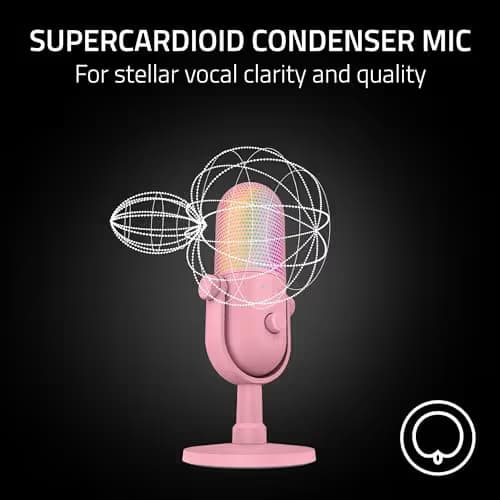 Razer Seiren V3 Chroma RGB USB Microphone Quartz Pink image