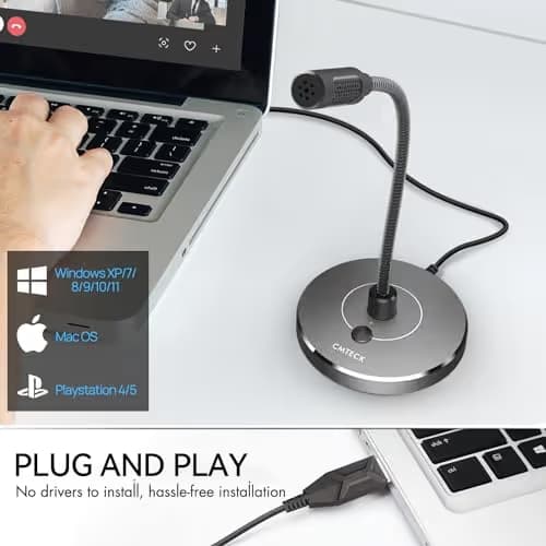 CMTECK USB Computer Microphone G009 Gray image