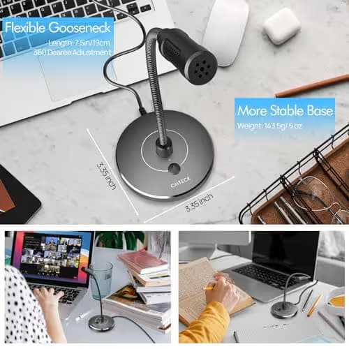 CMTECK USB Computer Microphone G009 Gray image