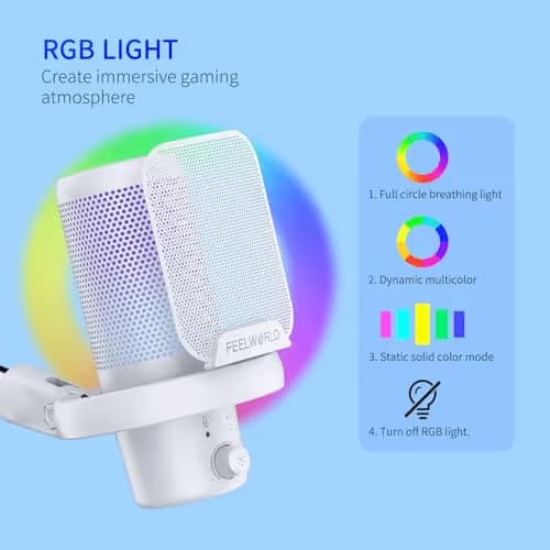 FEELWORLD VM1 White USB Microphone image