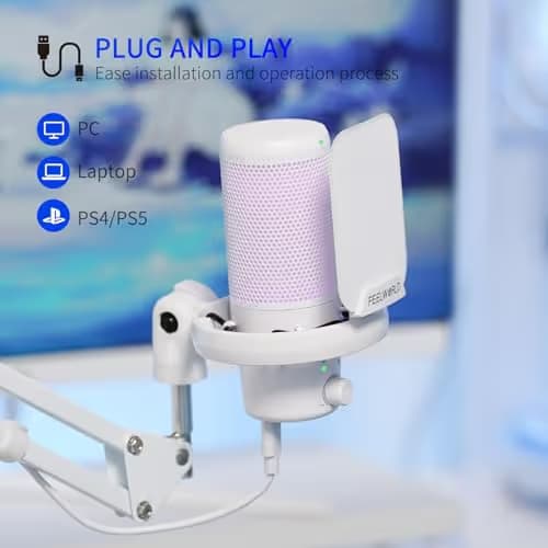 FEELWORLD VM1 White USB Microphone image