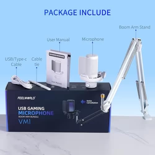 FEELWORLD VM1 White USB Microphone image