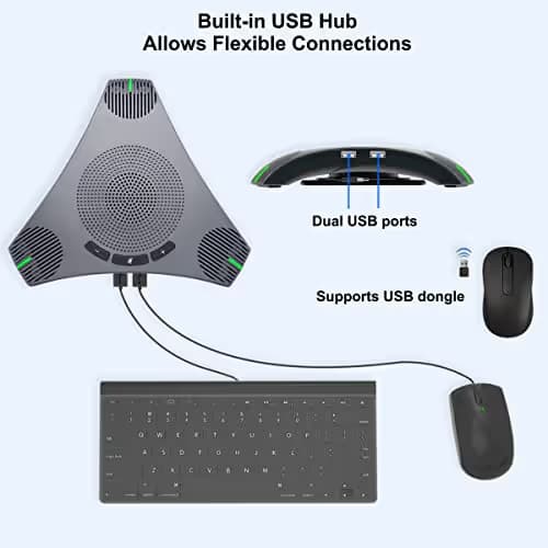 USB Conference Speaker and Microphone with USB Hub image