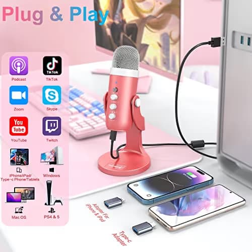 ZealSound K66 Microphone - Pink image