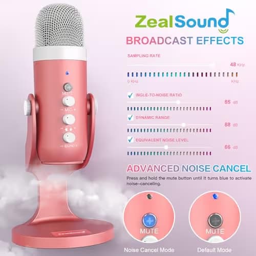 ZealSound K66 Microphone - Pink image