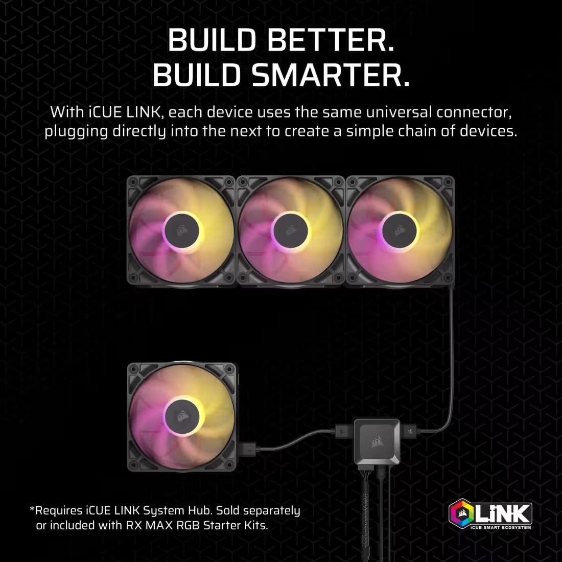 Corsair iCUE LINK RX140 MAX 140mm PWM Thick Fan Black image