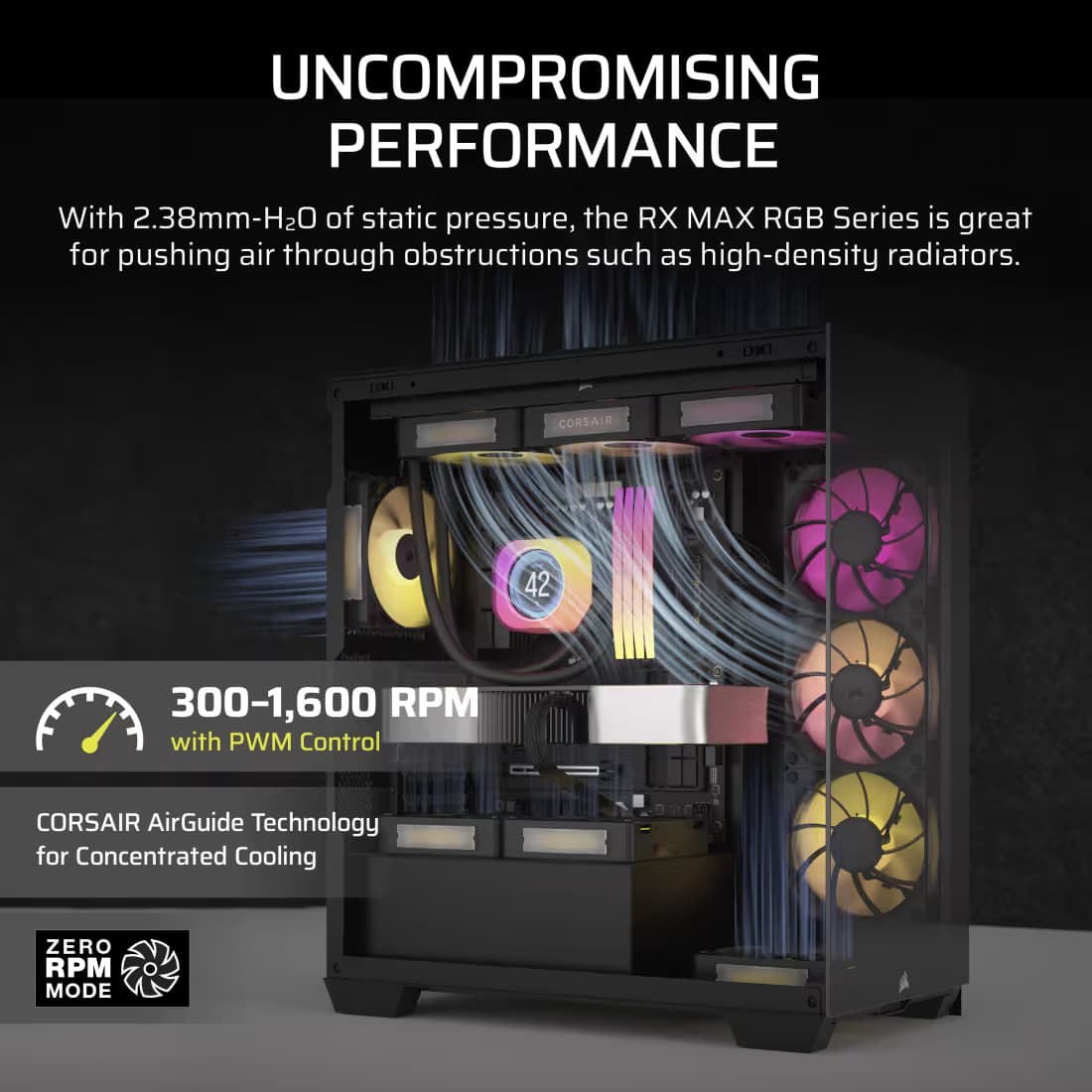 Corsair iCUE LINK RX140 MAX 140mm PWM Thick Fan Black image