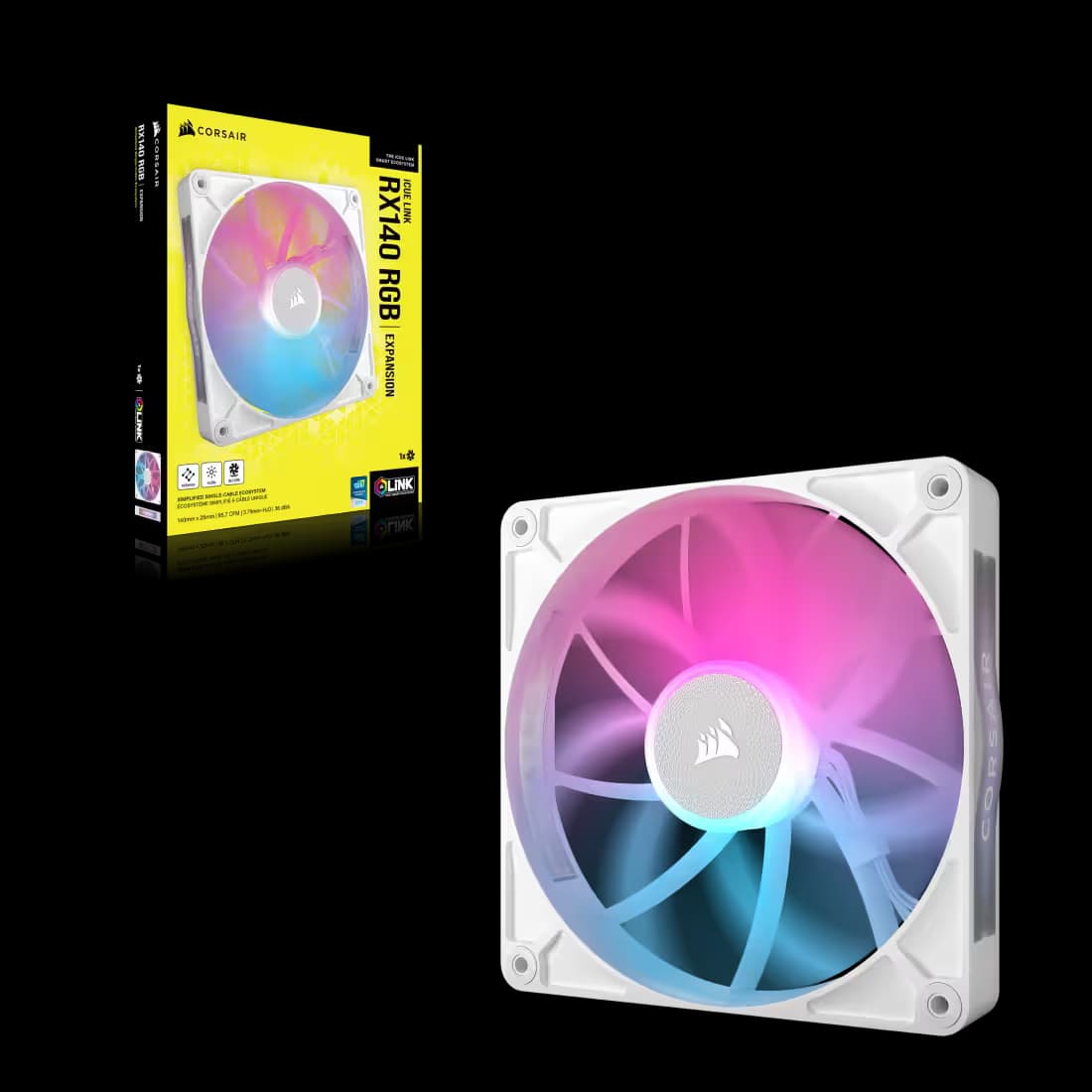 Corsair iCUE LINK RX140 140mm White RGB PWM 1-Pack image