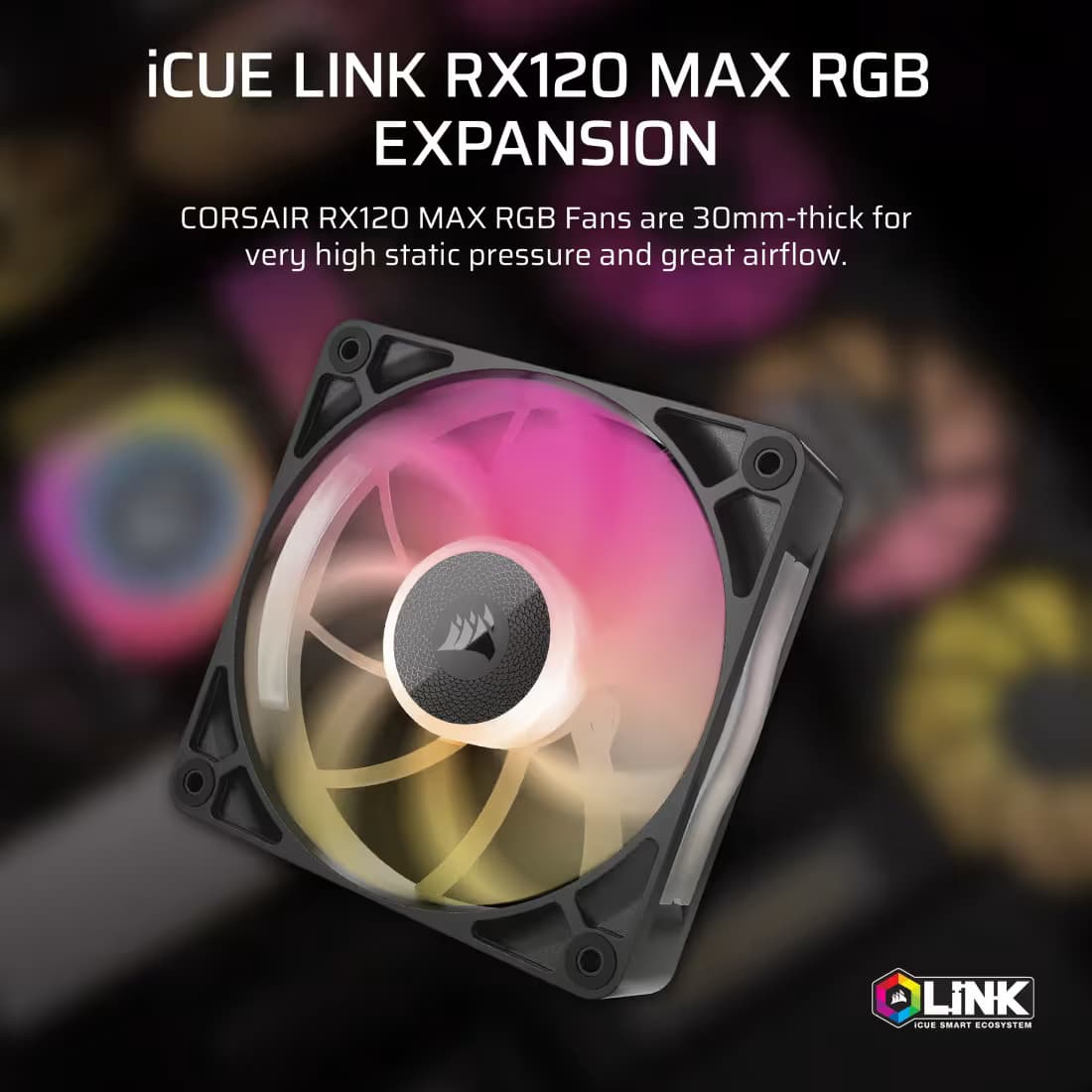 Corsair iCUE LINK RX120 MAX 120mm Black 1-Pack image