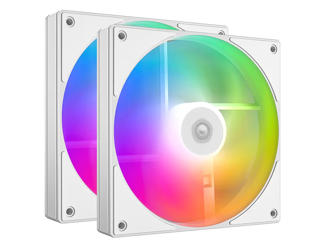 ID-COOLING AS-140-ARGB-W Duet Pack of 2 White PWM image