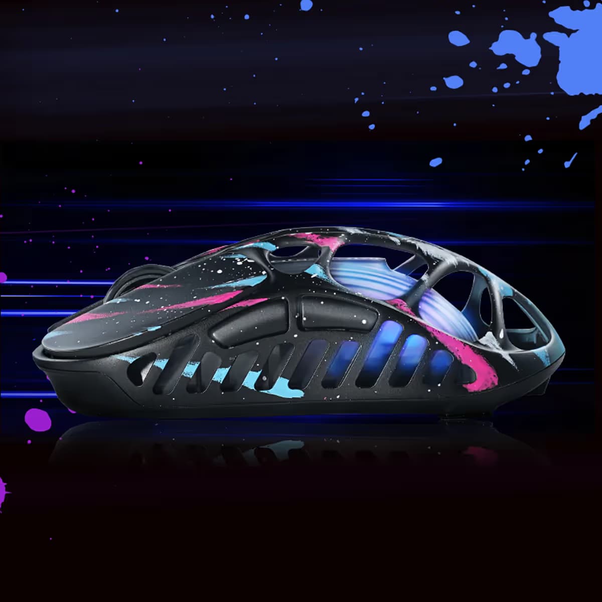GravaStar Mercury X Pro Neon Grafitti 8KHz Wireless Gaming Mouse image