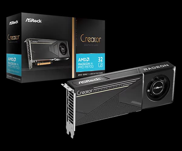 ASRock AMD Radeon AI PRO R9700 Creator 32GB main image