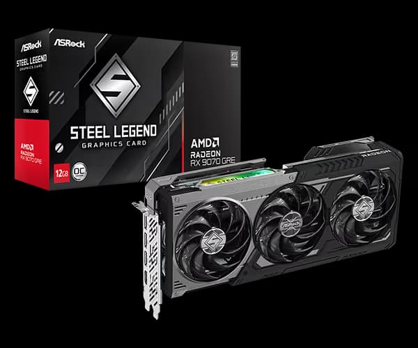 ASRock Steel Legend Dark Radeon RX 9070 GRE 12GB GDDR6 OC image