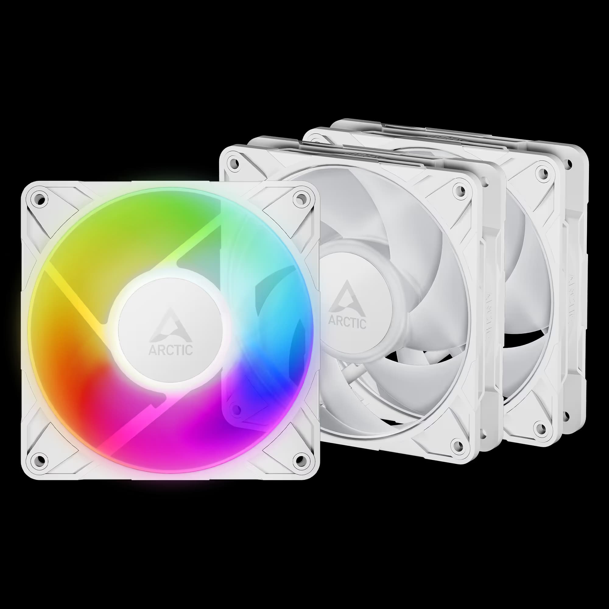 Arctic P12 Pro White ARGB PWM Reverse Blade Pack of 3 image
