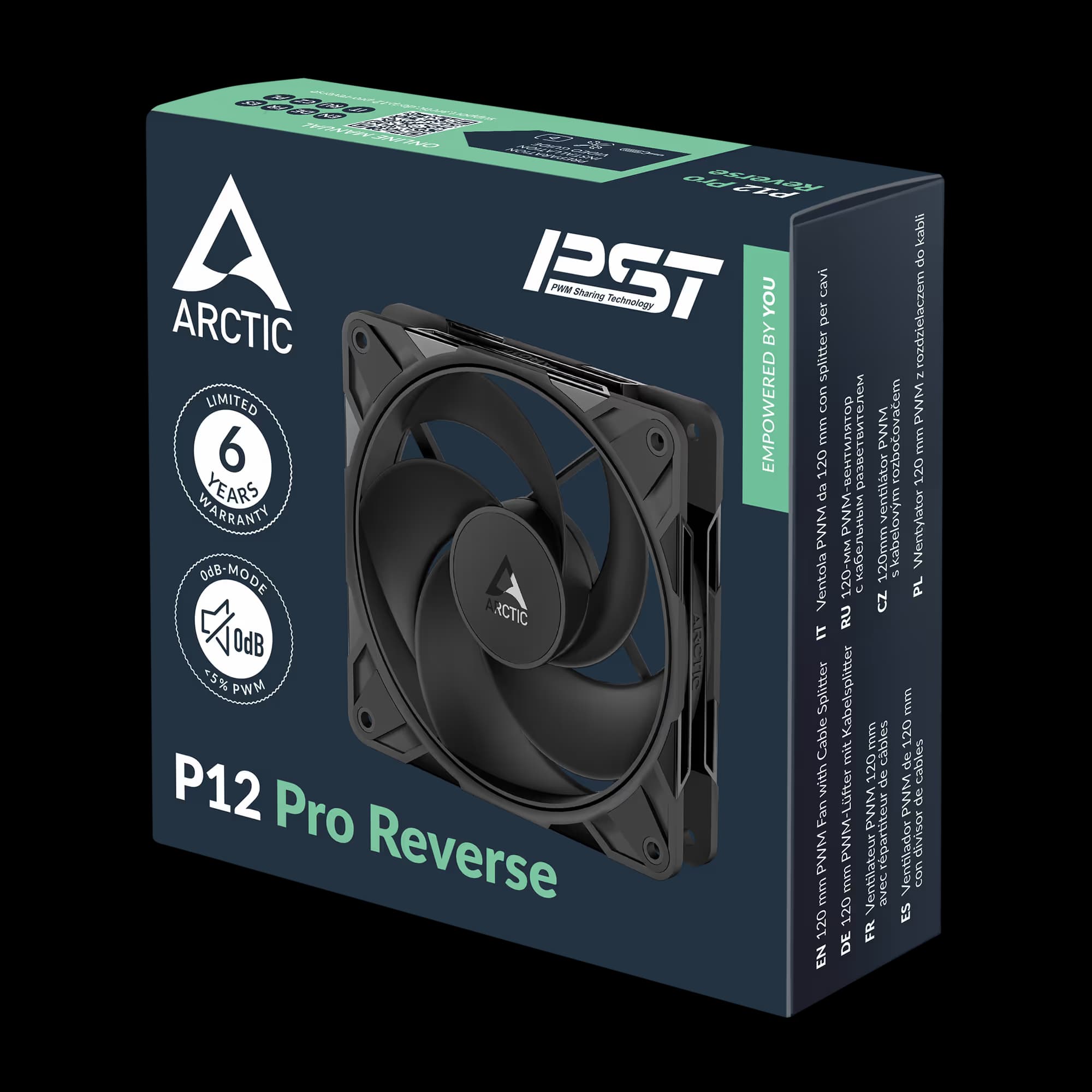 Arctic P12 Pro 120 Black Reverse Blade Pack of 3 image