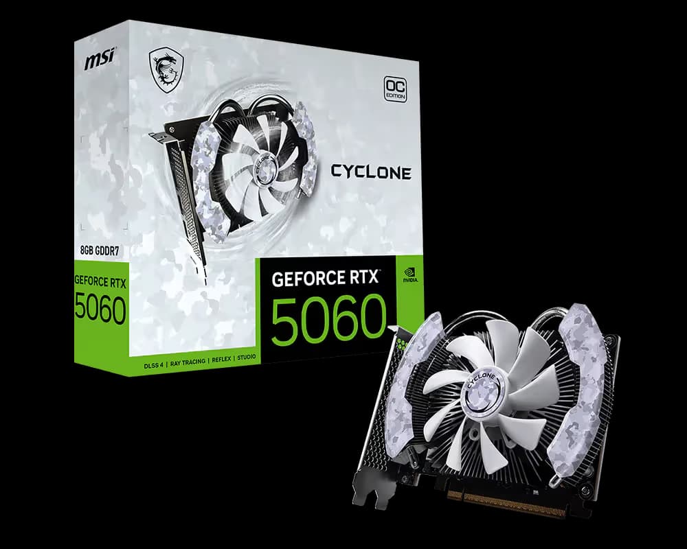 MSI GeForce RTX 5060 8G CYCLONE OC image