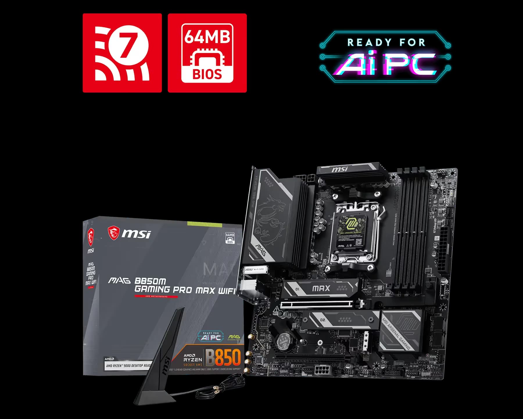 MSI MAG B850M GAMING PRO MAX WIFI main image