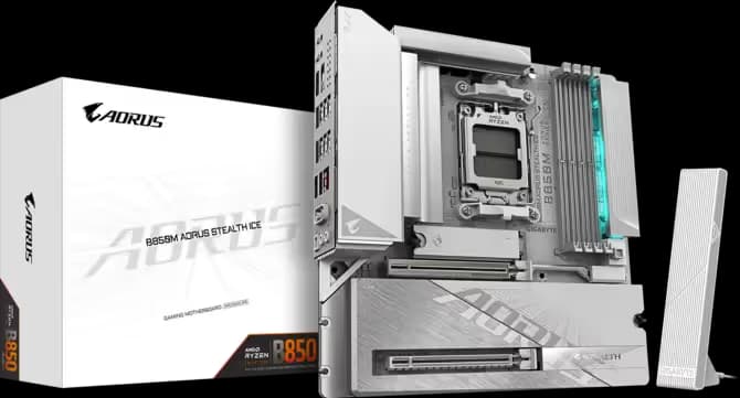 GIGABYTE B850M AORUS STEALTH ICE main image