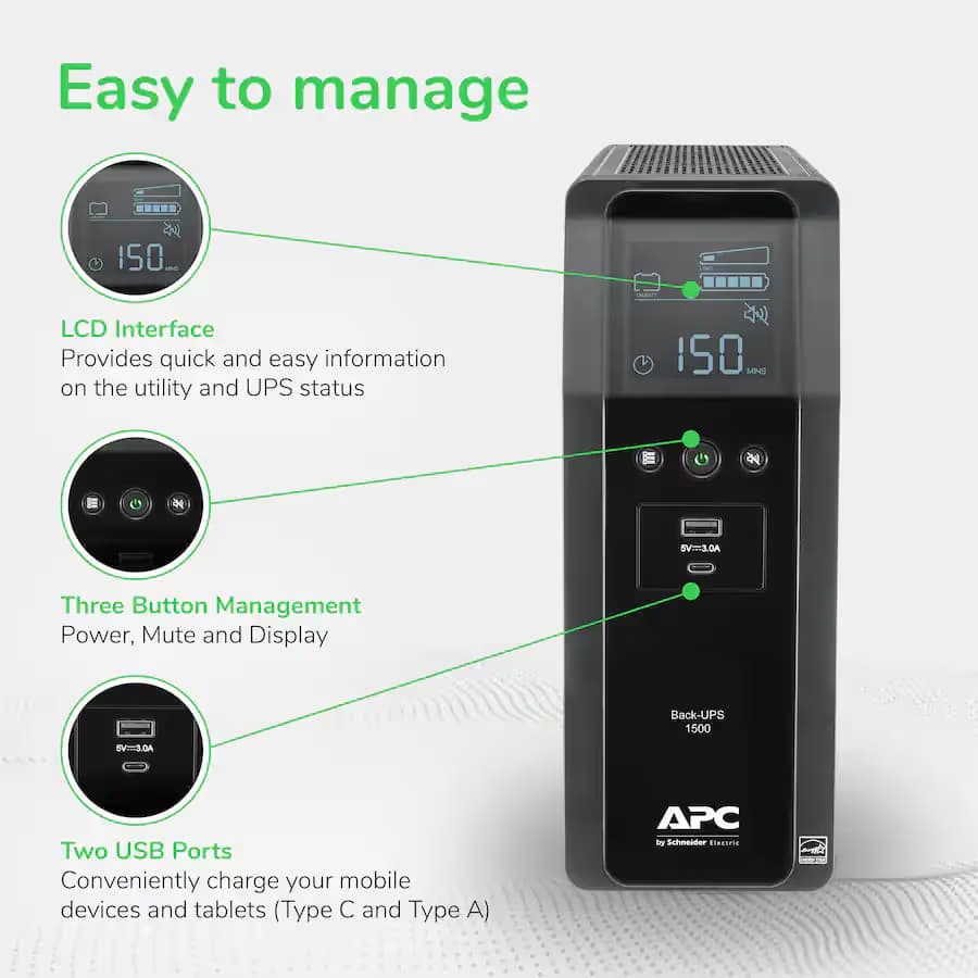 APC Back-UPS Pro 1500VA Tower UPS BN1500M2 image