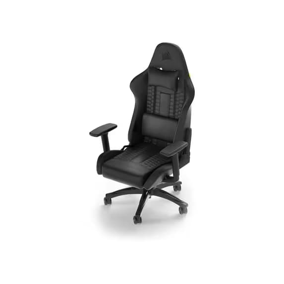 Corsair TC100 RELAXED Gaming Chair - Leatherette Black/Black image