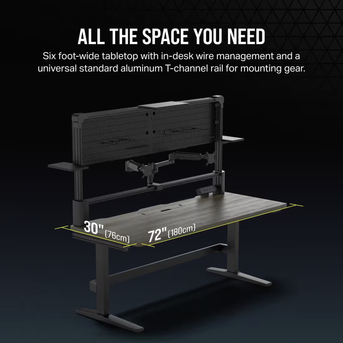 CORSAIR Platform:6 Creator Edition Desk - Wood, Dark Walnut Stain image