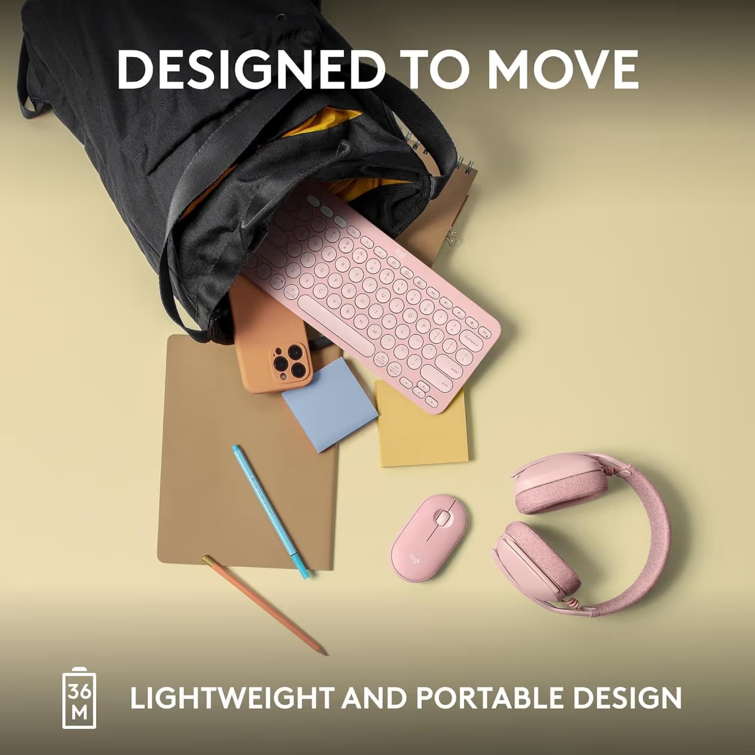 Logitech Pebble Keys 2 K380s Bluetooth Wireless Keyboard - Tonal Rose image