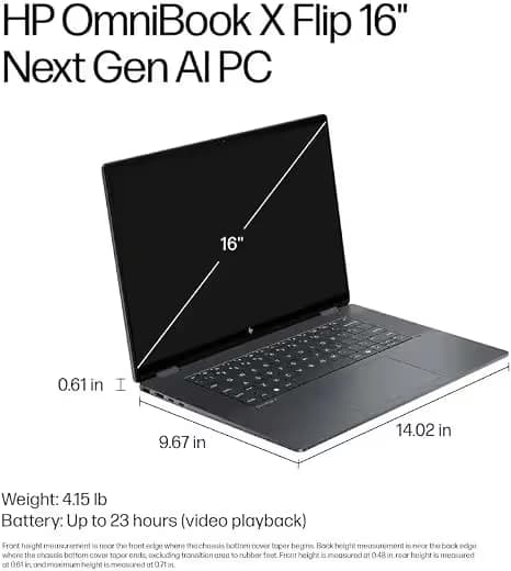 HP OmniBook X Flip 16-as0023dx 16-inch 2-in-1 Laptop - Core Ultra 7 256V - 16GB/1TB - Eclipse Gray image