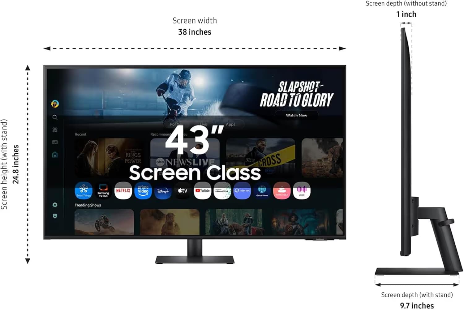 Samsung M7 M70F 43-inch 4K UHD Smart AI Monitor - Black image