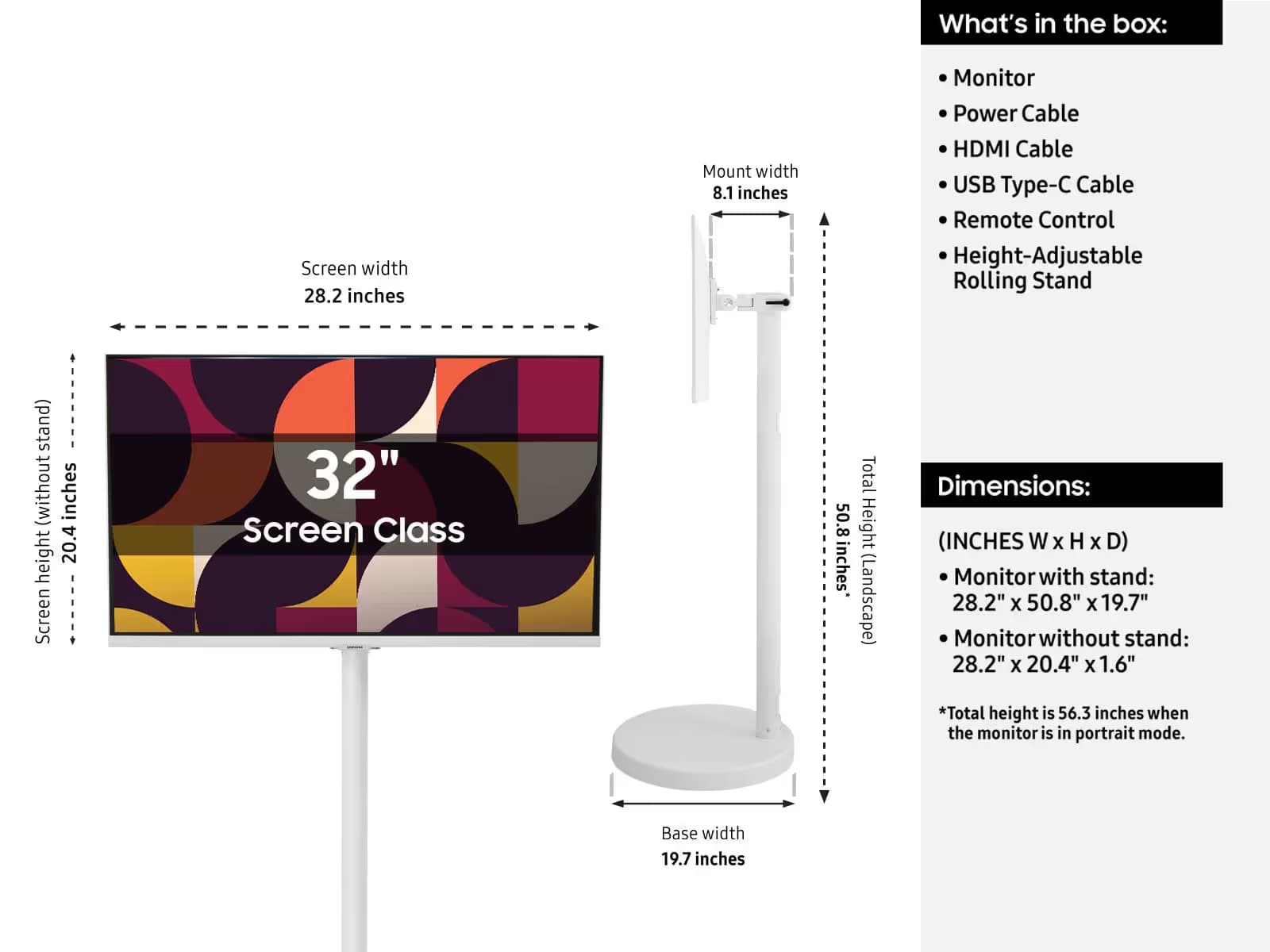 Samsung Movingstyle M7 32-inch 4K Smart Monitor with Adjustable Rolling Stand image