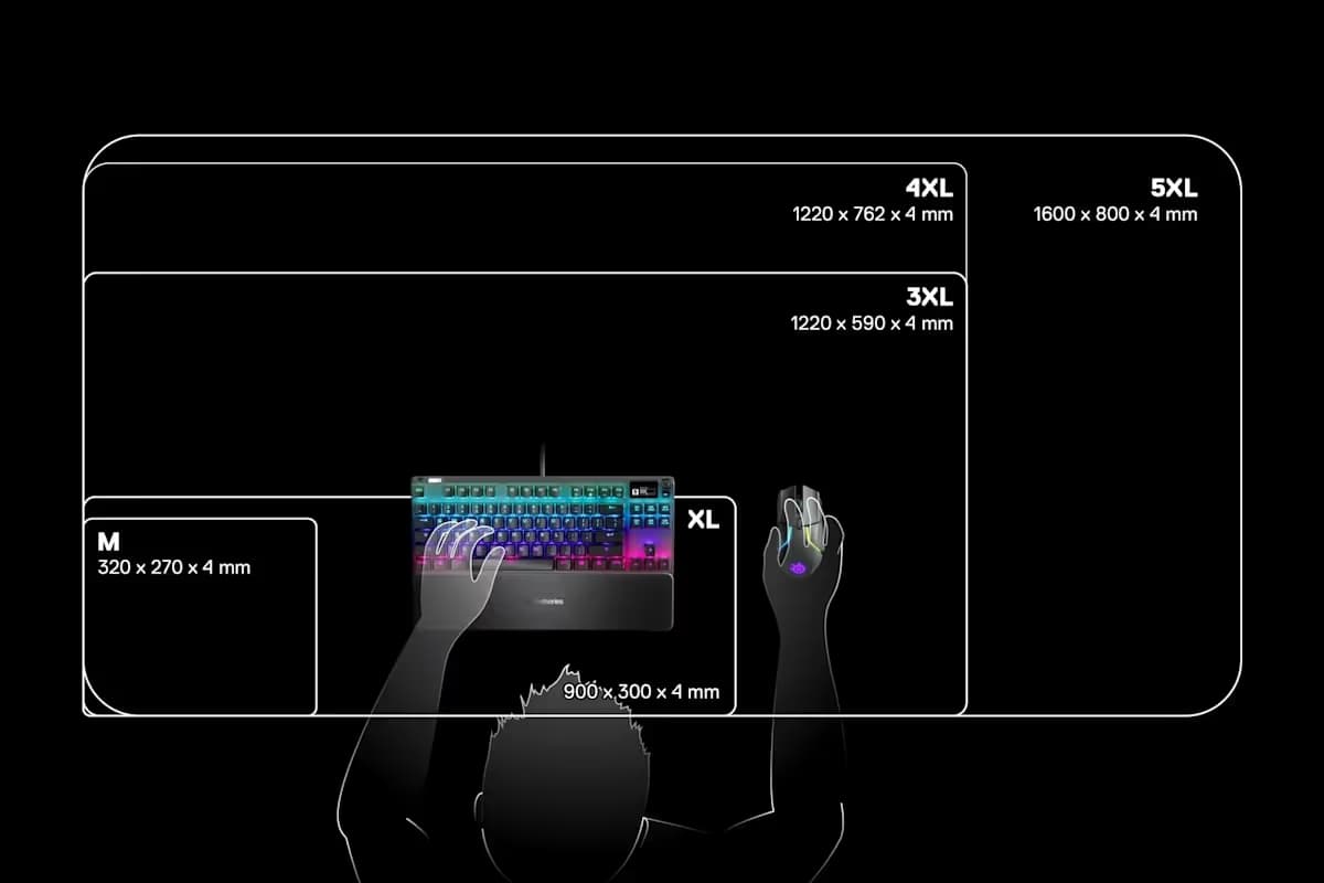SteelSeries QcK Prism Cloth XL RGB Gaming Mouse Pad - Black image