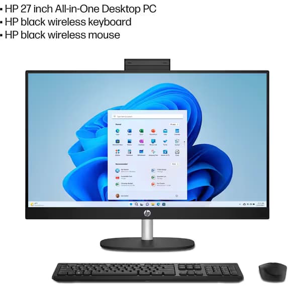 HP 27-inch Touch-Screen All-in-One Desktop, Jet Black (27-cr0054 / 7G9S2AA#ABA) image