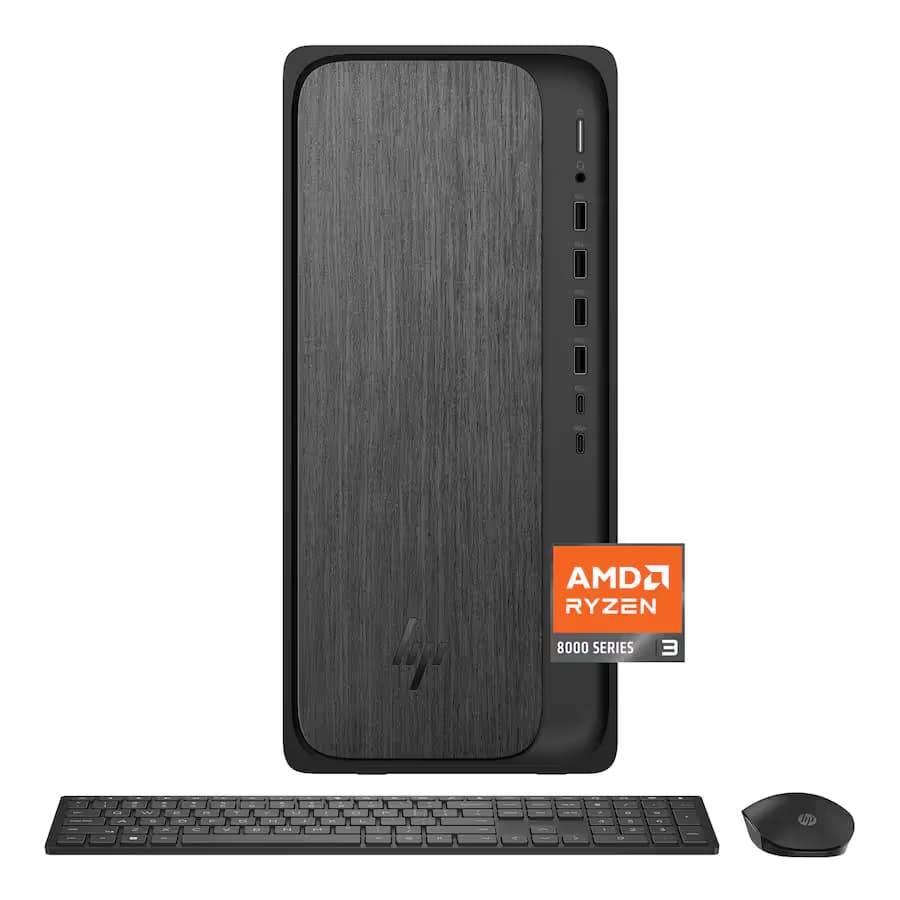 HP OmniDesk Desktop M02-0214, Gray Wood image