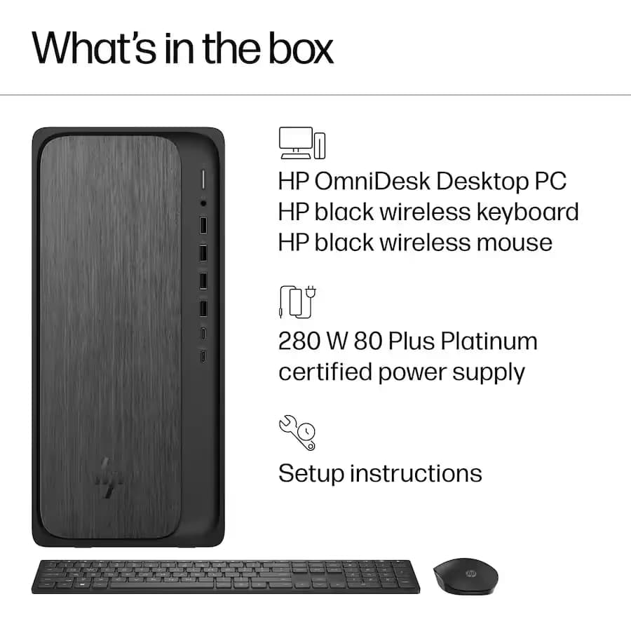 HP OmniDesk Desktop M02-0214, Gray Wood image