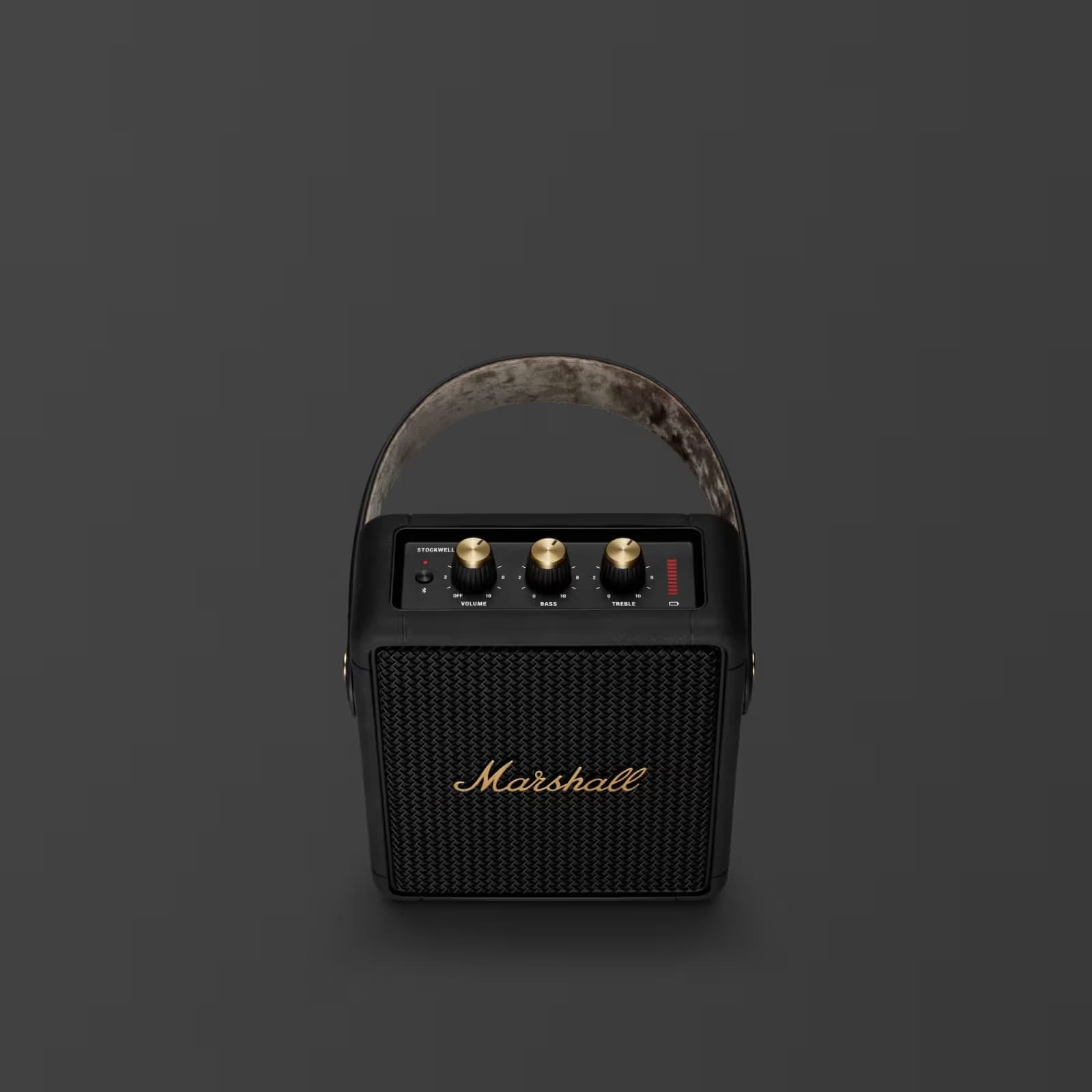Marshall Stockwell II Portable Bluetooth Speaker, Black/Brass image