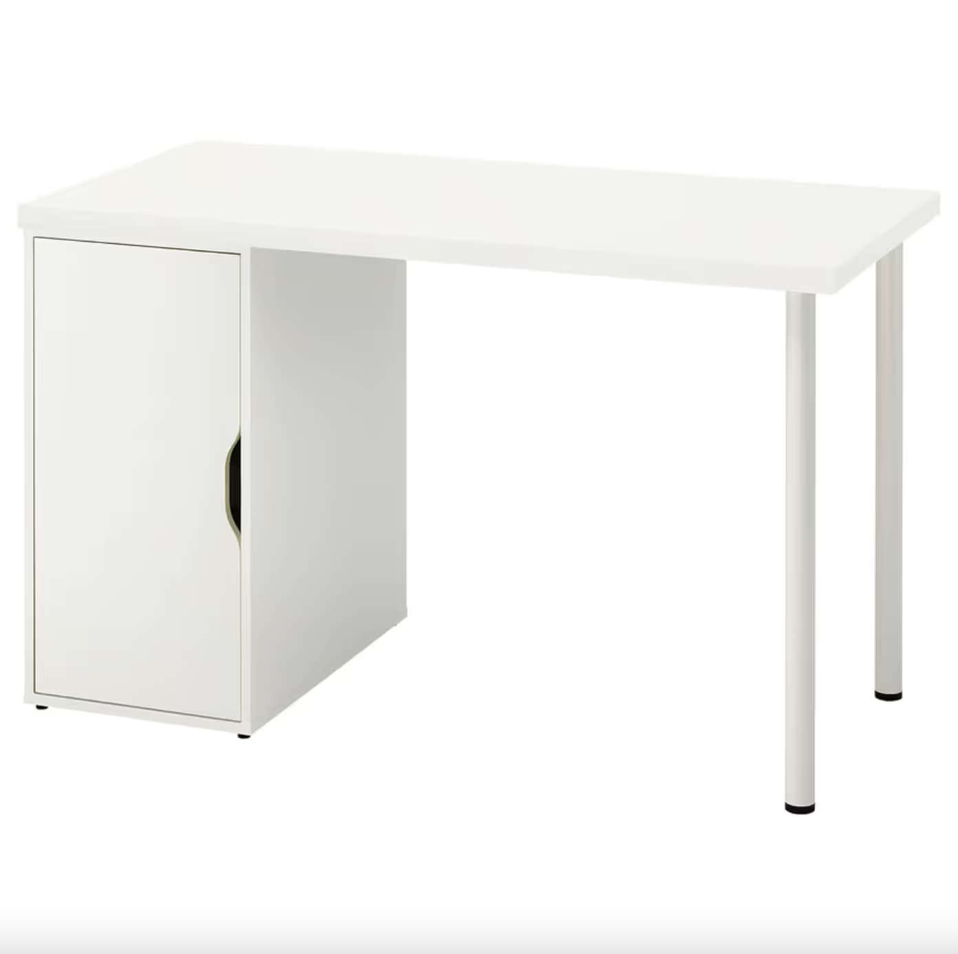 IKEA LAGKAPTEN / 1 ALEX + 2 ADILS, 120×60 cm — White top / White ALEX / White ADILS (S69416817) image