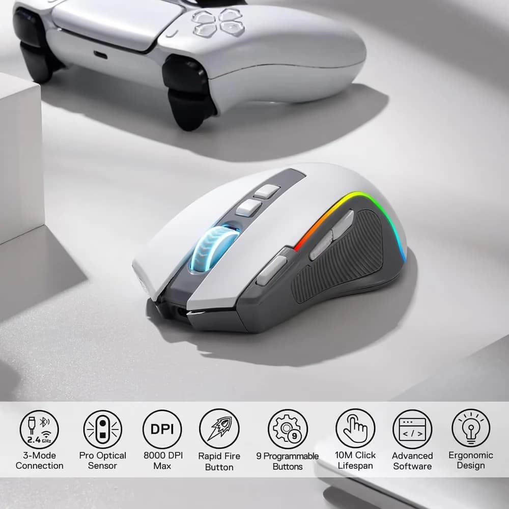 Redragon M612 Predator Pro White/Grey image