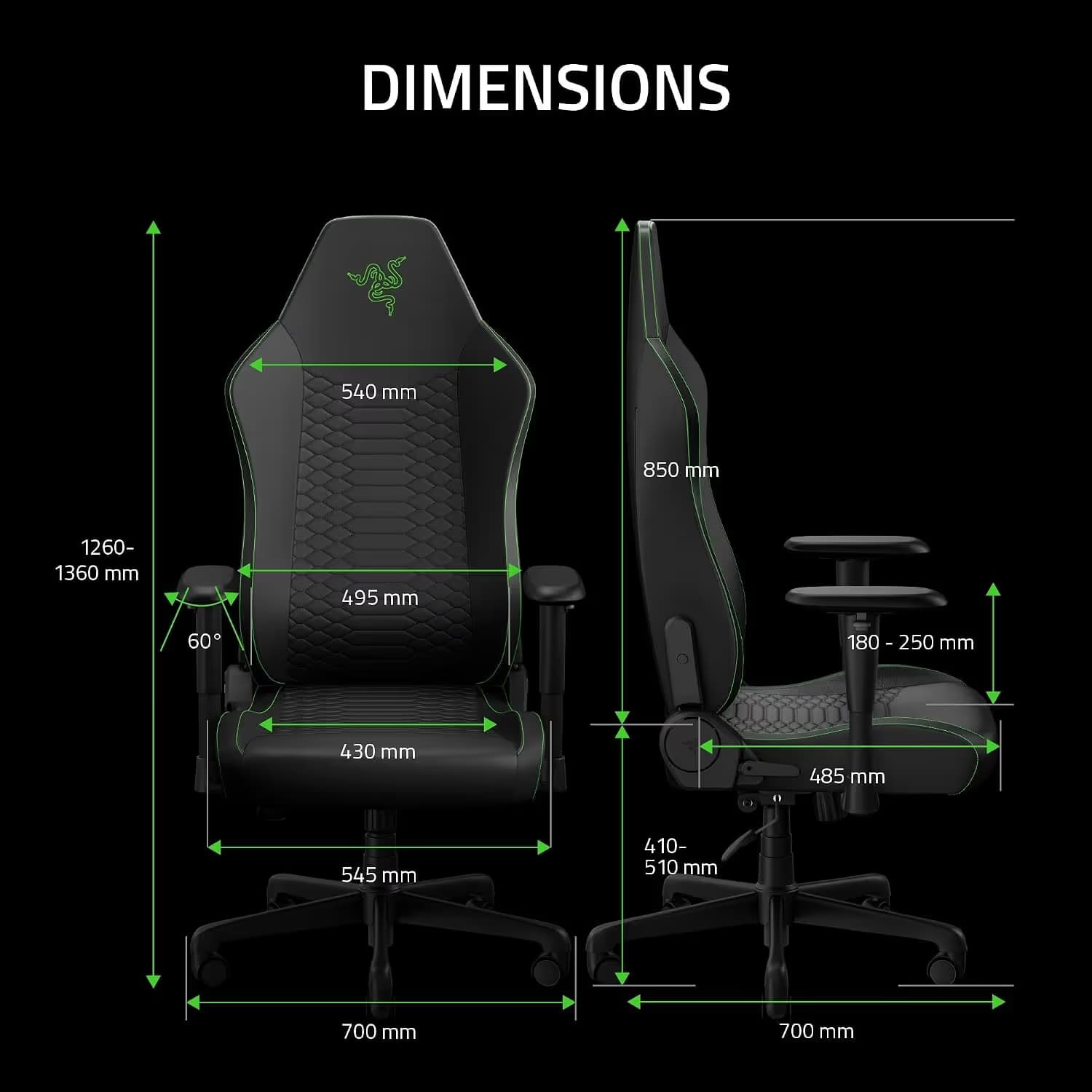 Razer Iskur V2 X NewGen - Black / Green image