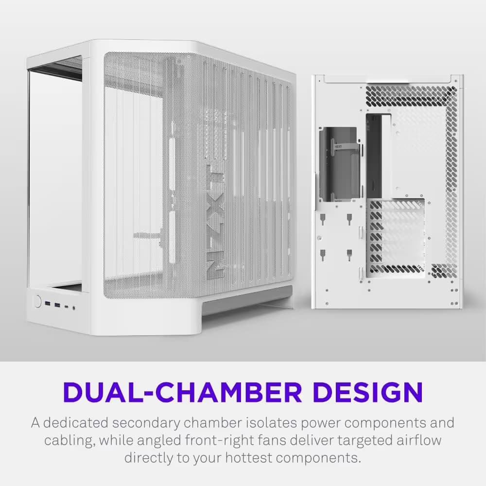 NZXT H6 (2026) ATX Mid Tower White Tempered Glass image