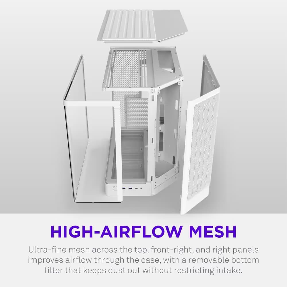 NZXT H6 (2026) ATX Mid Tower White Tempered Glass image