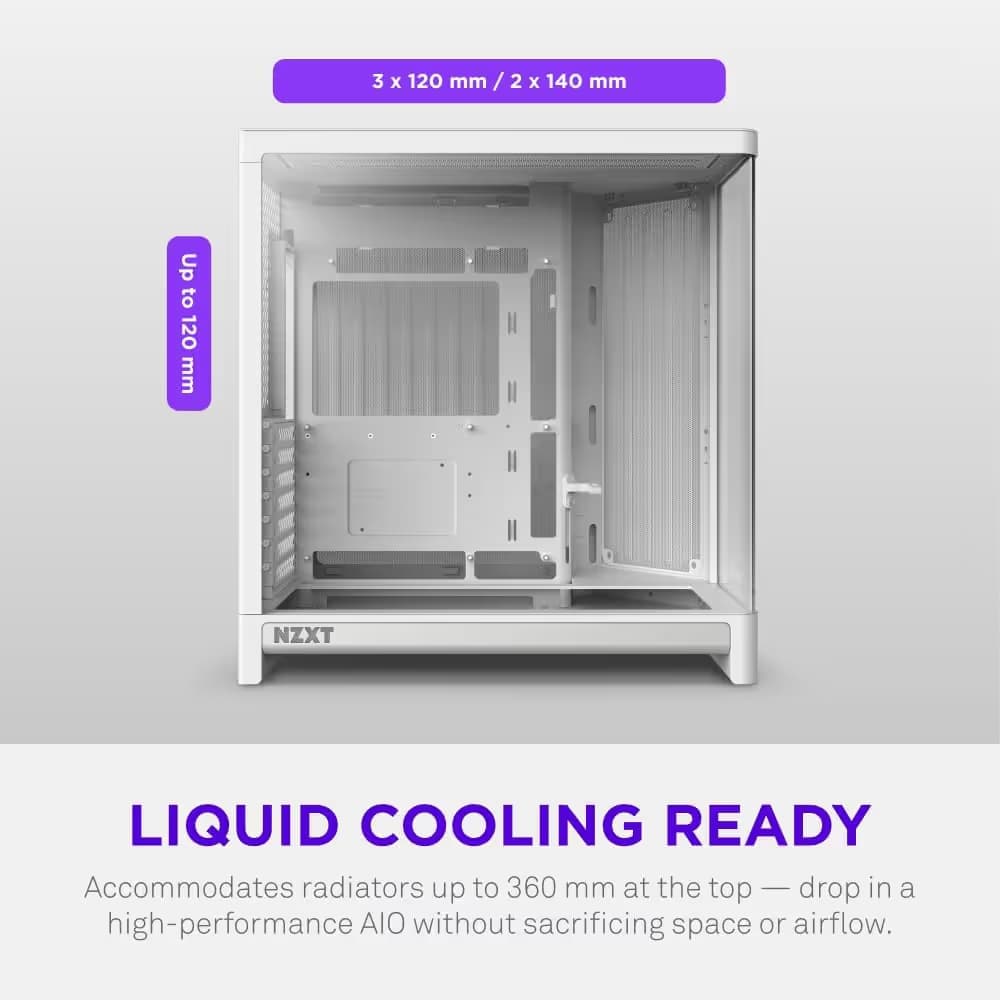 NZXT H6 (2026) ATX Mid Tower White Tempered Glass image