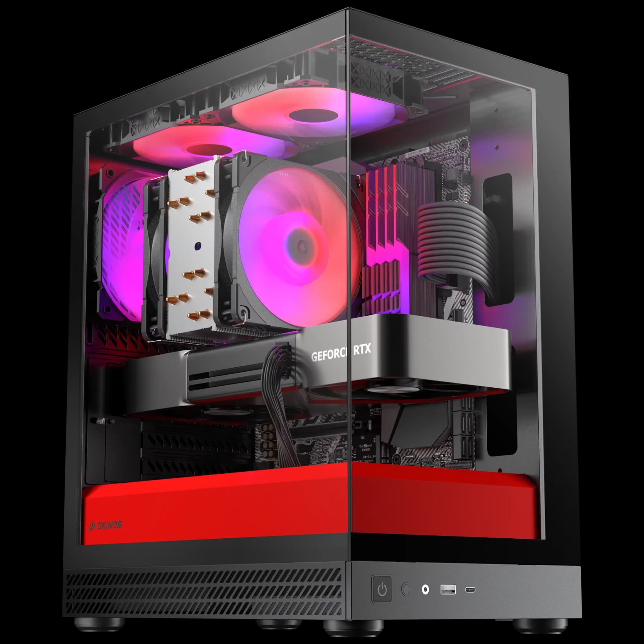 Okinos Aqua UNO Micro ATX Mini Tower Scarlet image