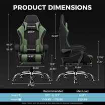 GTPLAYER Footrest Series GT800A Fabric - Green(Tech Fabric) image