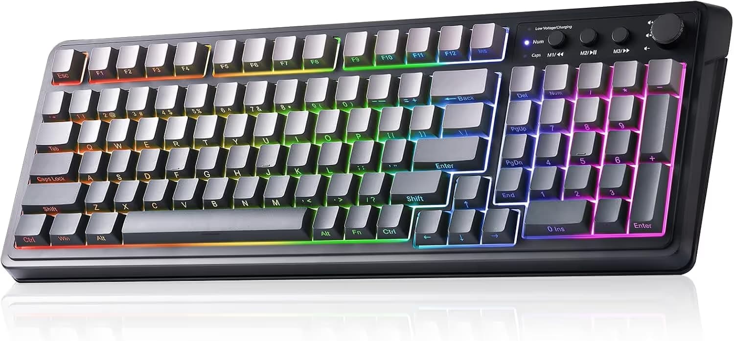 AULA S99 Tri-Mode (2.4G/BT/Wired) Programmable Full Size Membrane Gaming Keyboard image