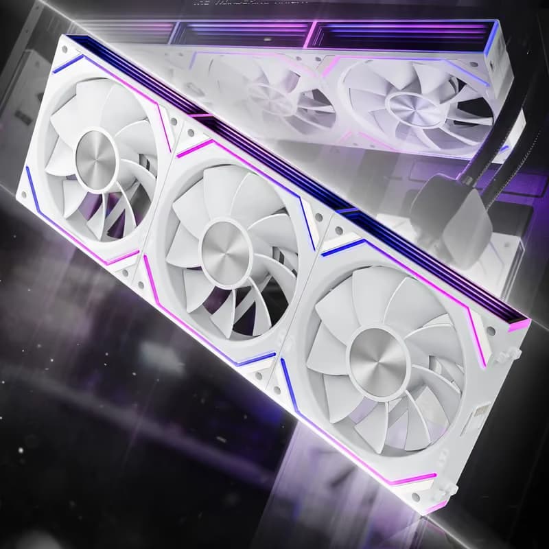AsiaHorse DAWN Reverse 120mm Daisy Chain PWM Fans (3-Pack) White image