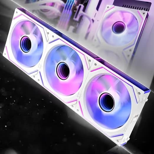 AsiaHorse DAWN Pro Reverse 120mm Daisy Chain PWM Fans (3-Pack) White image