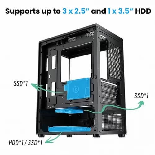 Zalman CUBIX-G Micro-ATX PC Case Panda Edition image