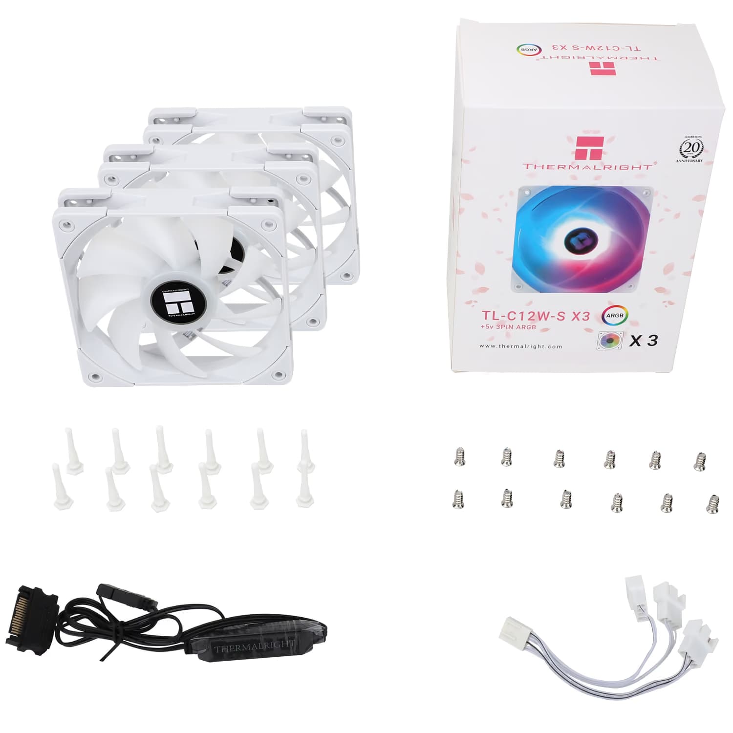 Thermalright TL-C12W-S X3 120mm White ARGB PWM Pack of 3 image
